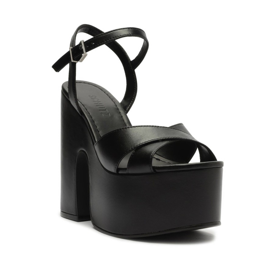 Sandals SCHUTZ | Keefa Cutout Nappa Leather Sandal Black