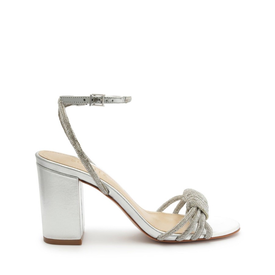 Sandals SCHUTZ | Jewell Block Metallic Nappa Leather Sandal Silver