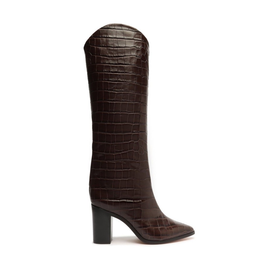 Boots SCHUTZ | Maryana Block Boot | Schutz Shoes Dark Chocolate