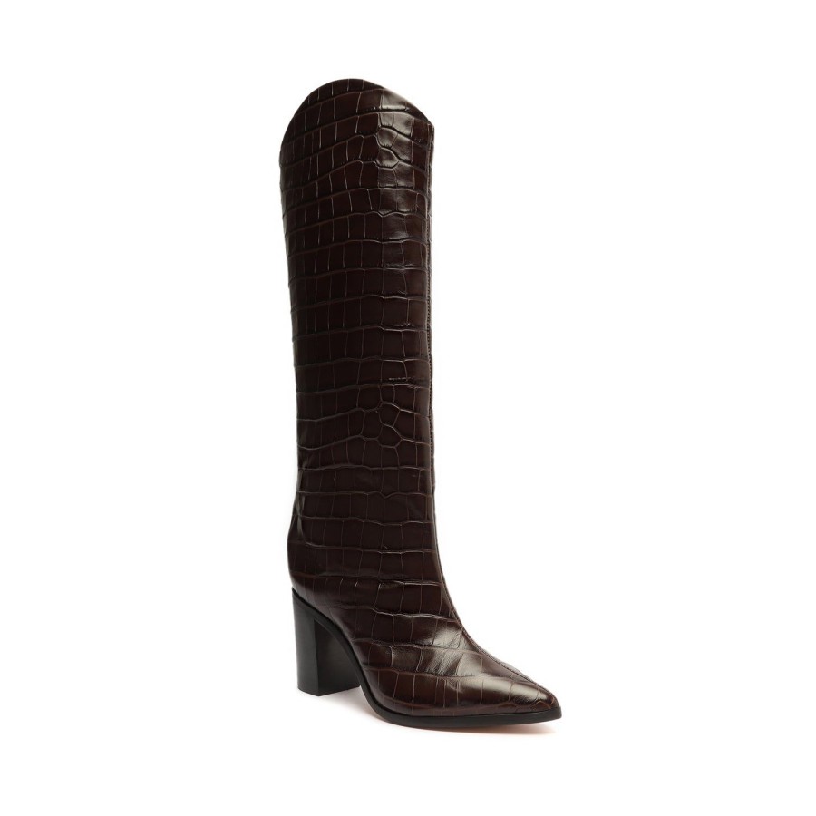 Boots SCHUTZ | Maryana Block Boot | Schutz Shoes Dark Chocolate