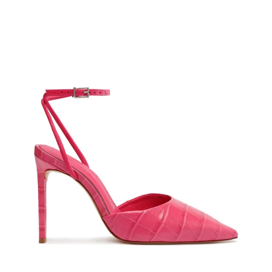 Pumps SCHUTZ | Deby Crocodile-Embossed Leather Pump Paradise Pink