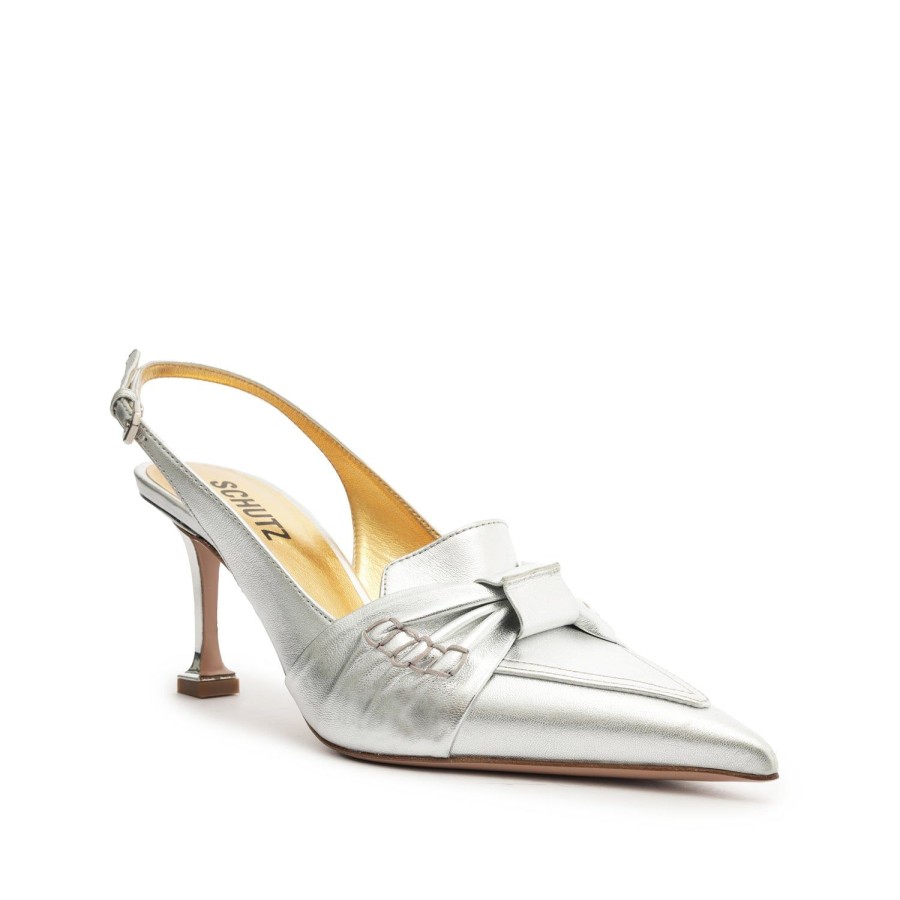 Pumps SCHUTZ | Fiorella Mid Leather Pump Silver