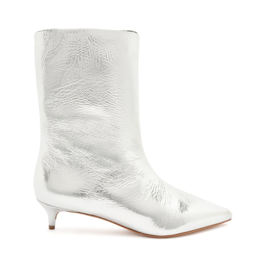 Boots SCHUTZ | Gail Smashed Metallic Bootie Silver