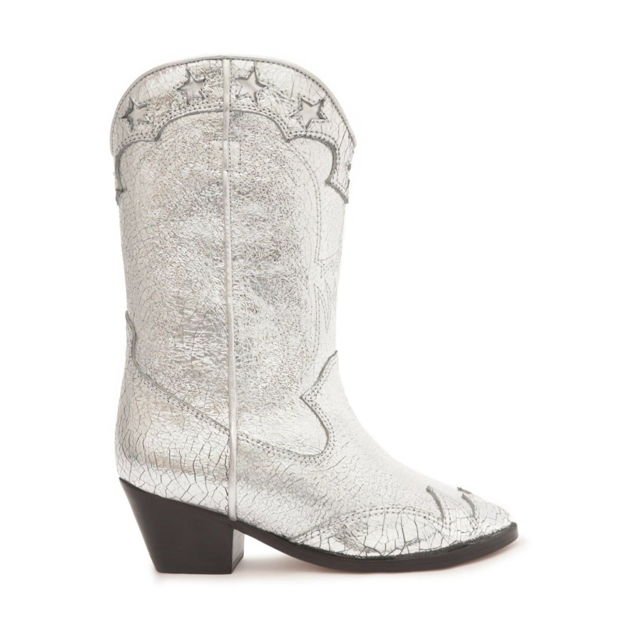 Boots SCHUTZ | Cicera Metallic Leather Bootie Silver