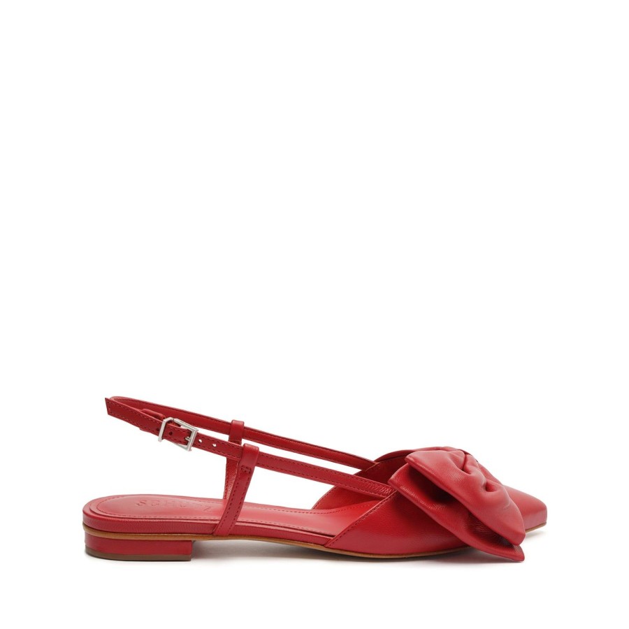 Sandals SCHUTZ | Judy Flat Leather Pump Red