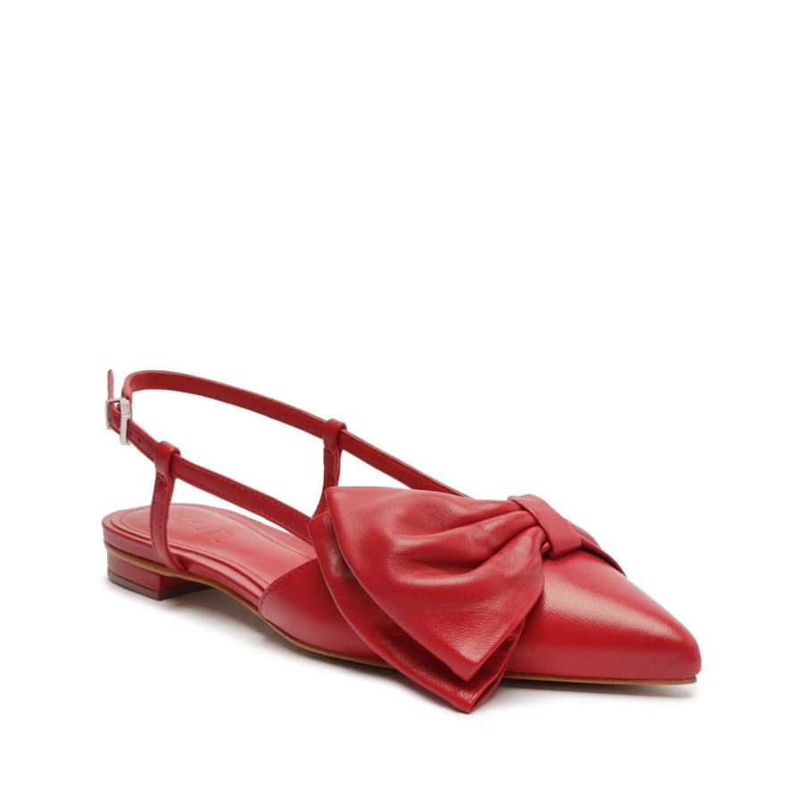 Sandals SCHUTZ | Judy Flat Leather Pump Red