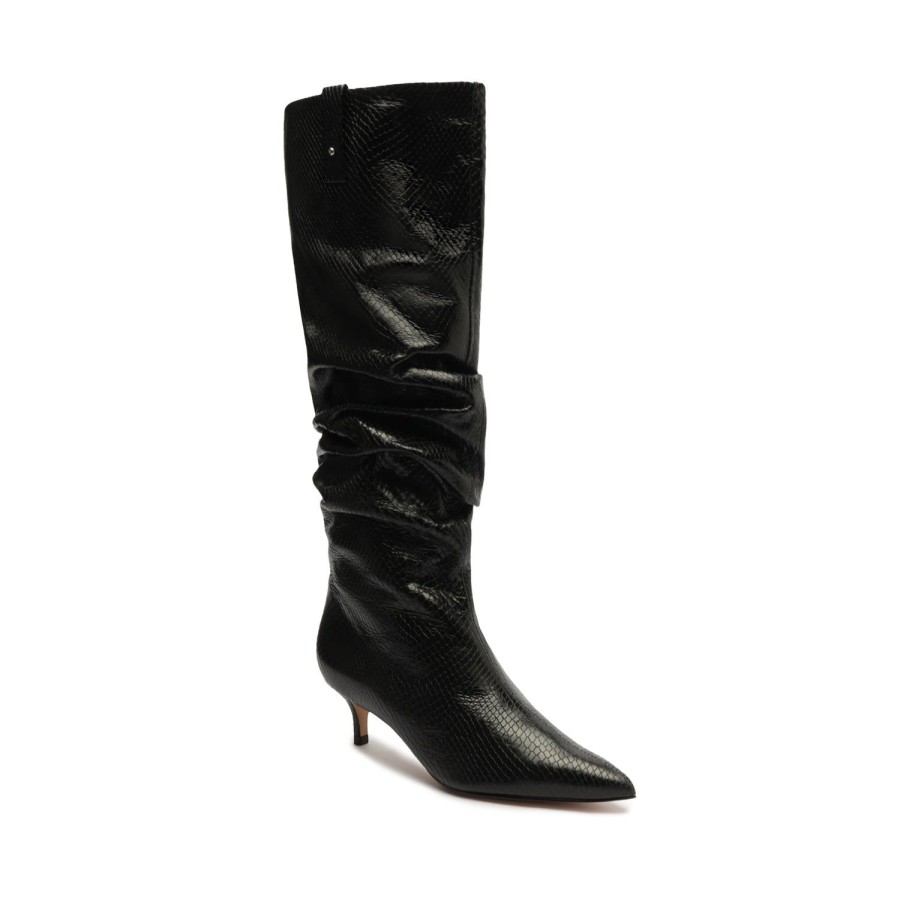 Boots SCHUTZ | Maryana Lo Slouch Snake Boot Black