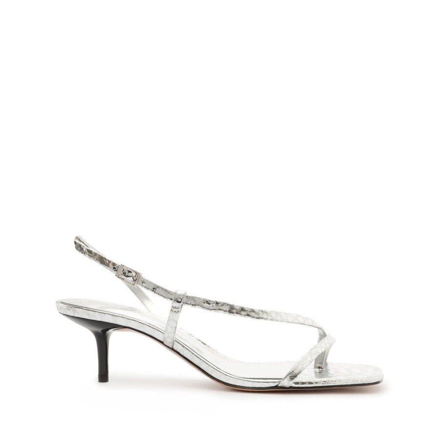 Sandals SCHUTZ | Heloise Metallic Leather Sandal Silver