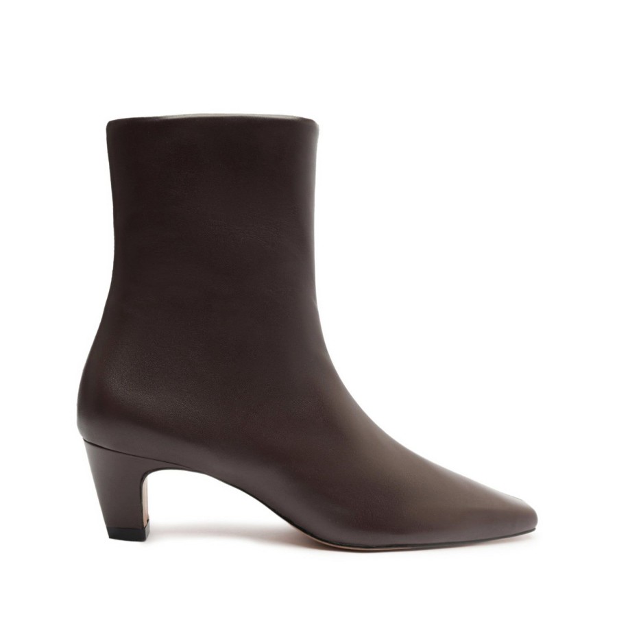 Boots SCHUTZ | Dellia Nappa Leather Bootie Dark Chocolate