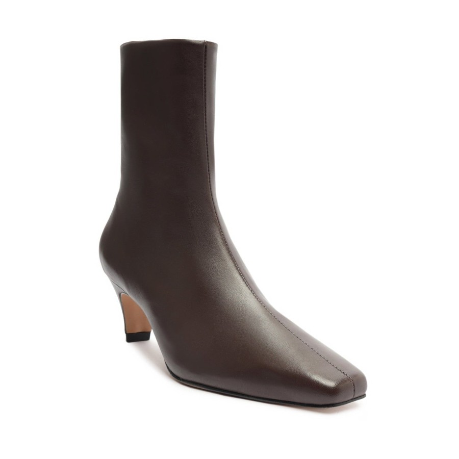 Boots SCHUTZ | Dellia Nappa Leather Bootie Dark Chocolate