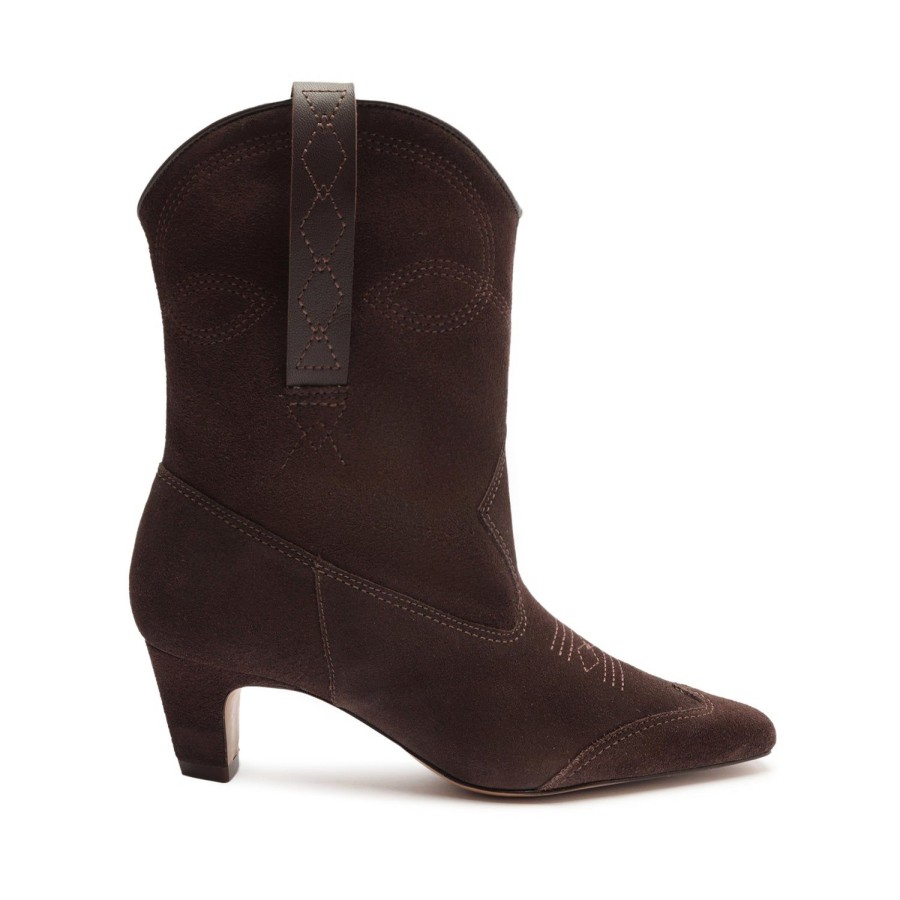 Boots SCHUTZ | Allie Suede Bootie Dark Chocolate