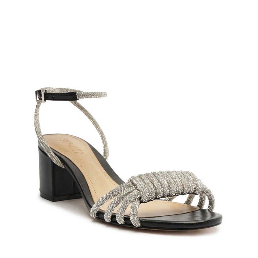 Sandals SCHUTZ | Jewell Mid Block Nappa Leather Sandal Black