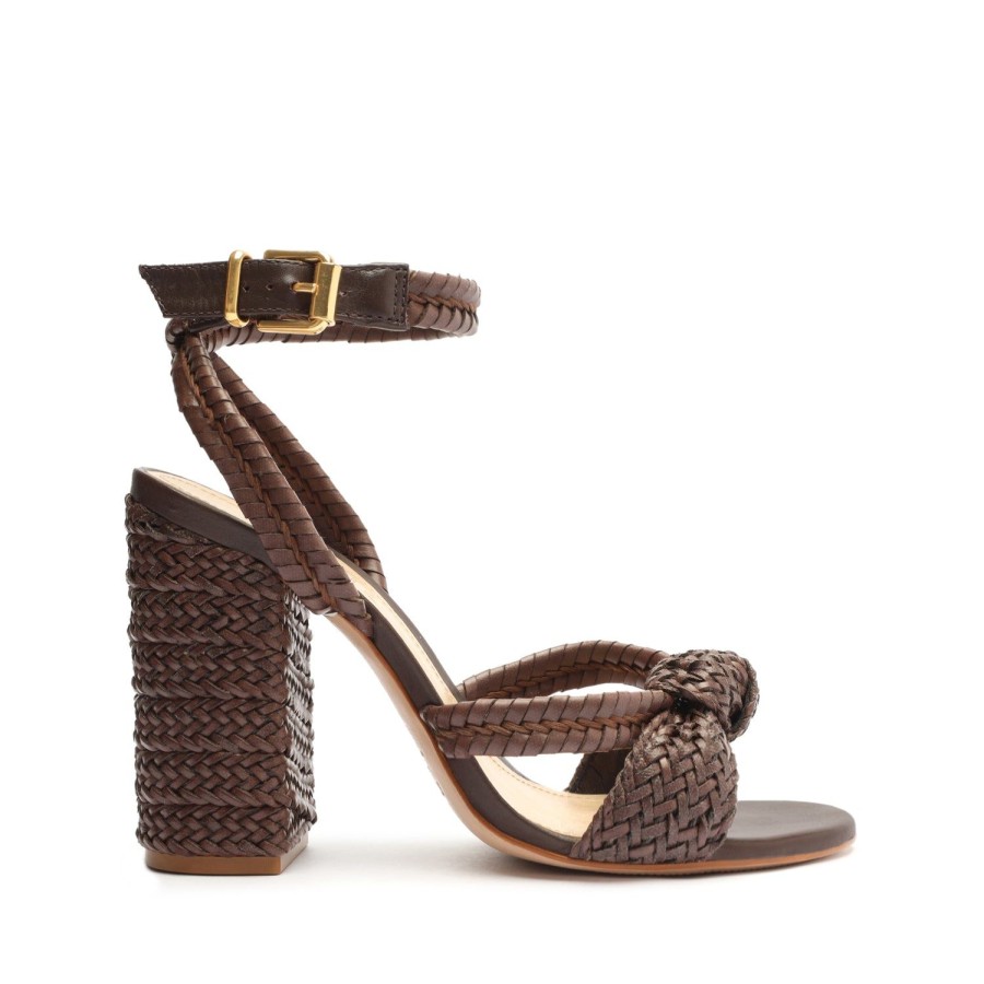 Sandals SCHUTZ | Kareena Nappa Leather Sandal Dark Chocolate