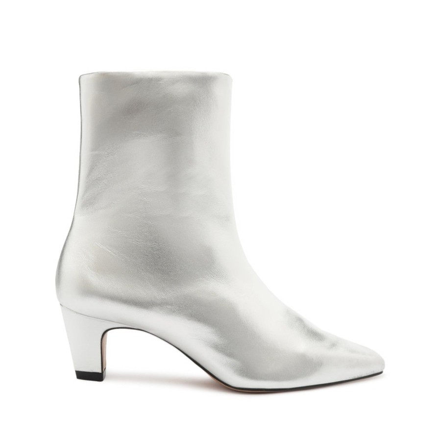 Boots SCHUTZ | Dellia Metallic Leather Bootie Silver