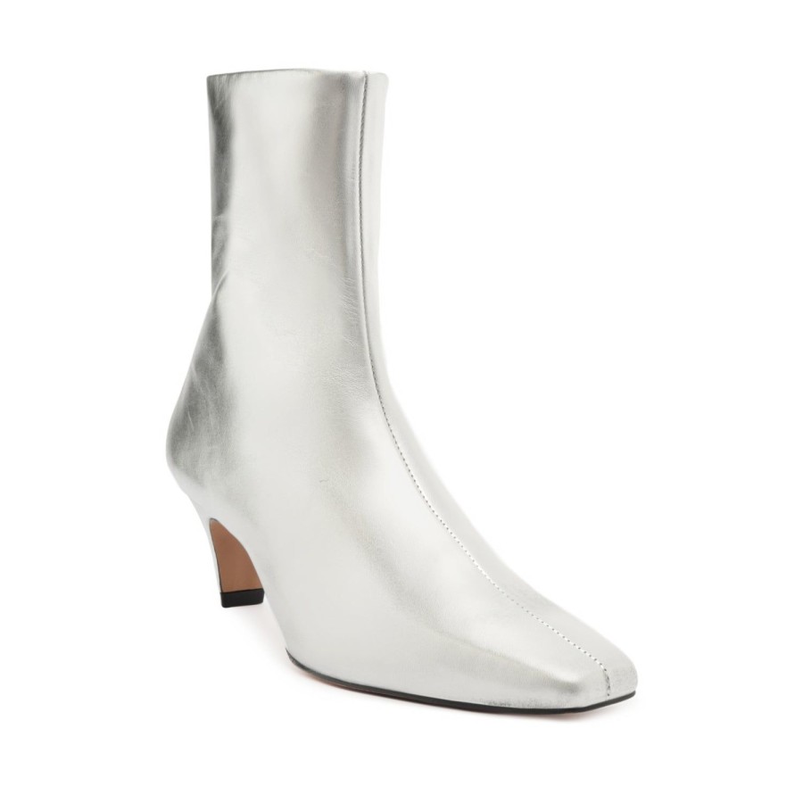 Boots SCHUTZ | Dellia Metallic Leather Bootie Silver