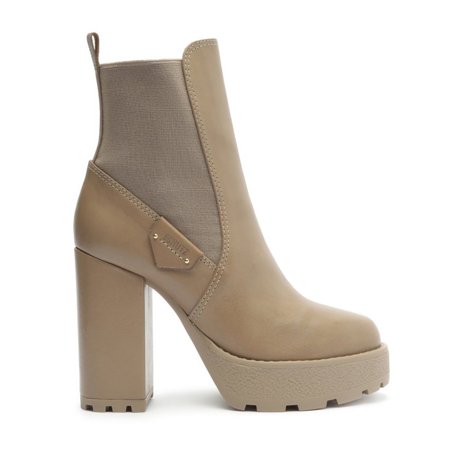 Boots SCHUTZ | Billie Platform Leather Bootie Mocaccino