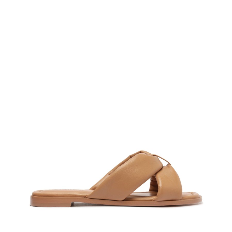 Icons SCHUTZ | Fairy Flat Sandal: Smooth Leather | Schutz Honey Beige