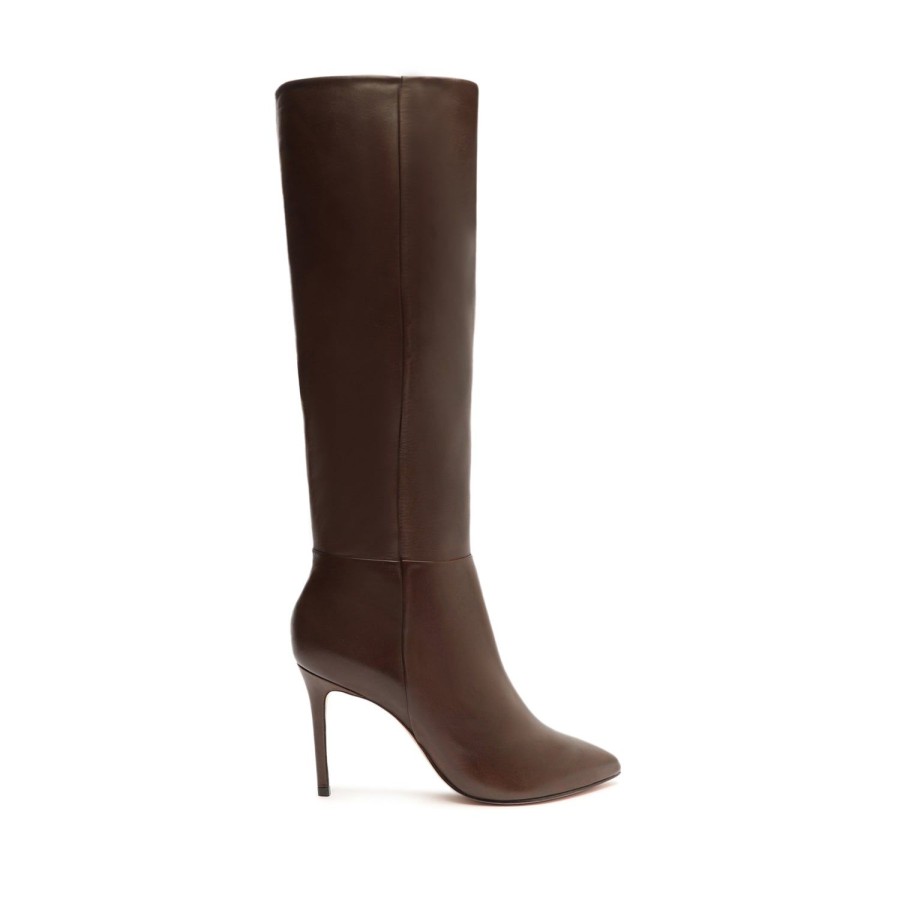 Boots SCHUTZ | Mikki Up Leather Boot Dark Chocolate