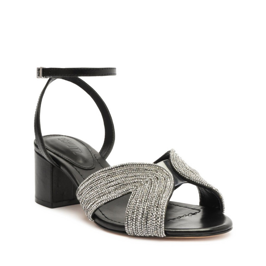 Sandals SCHUTZ | Hattie Mid Block Leather Sandal Black