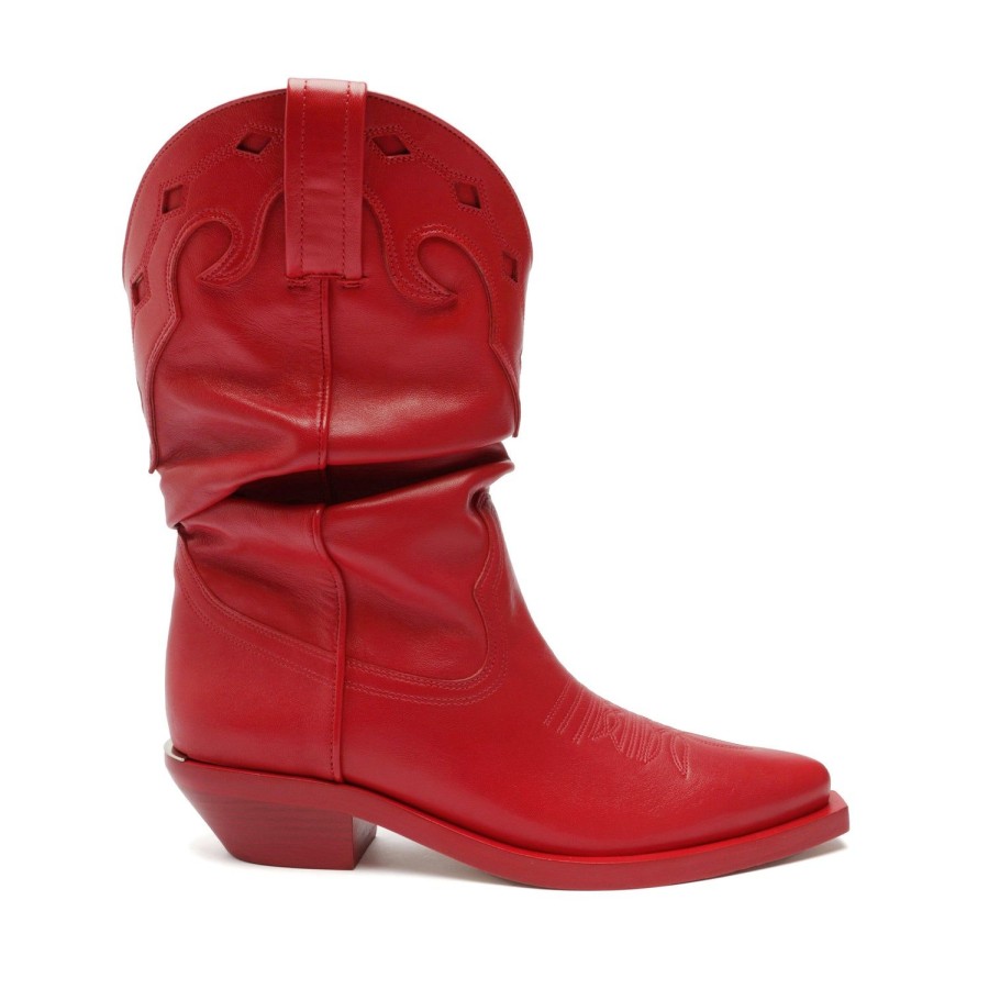 Boots SCHUTZ | Zachy Casual Leather Bootie Red