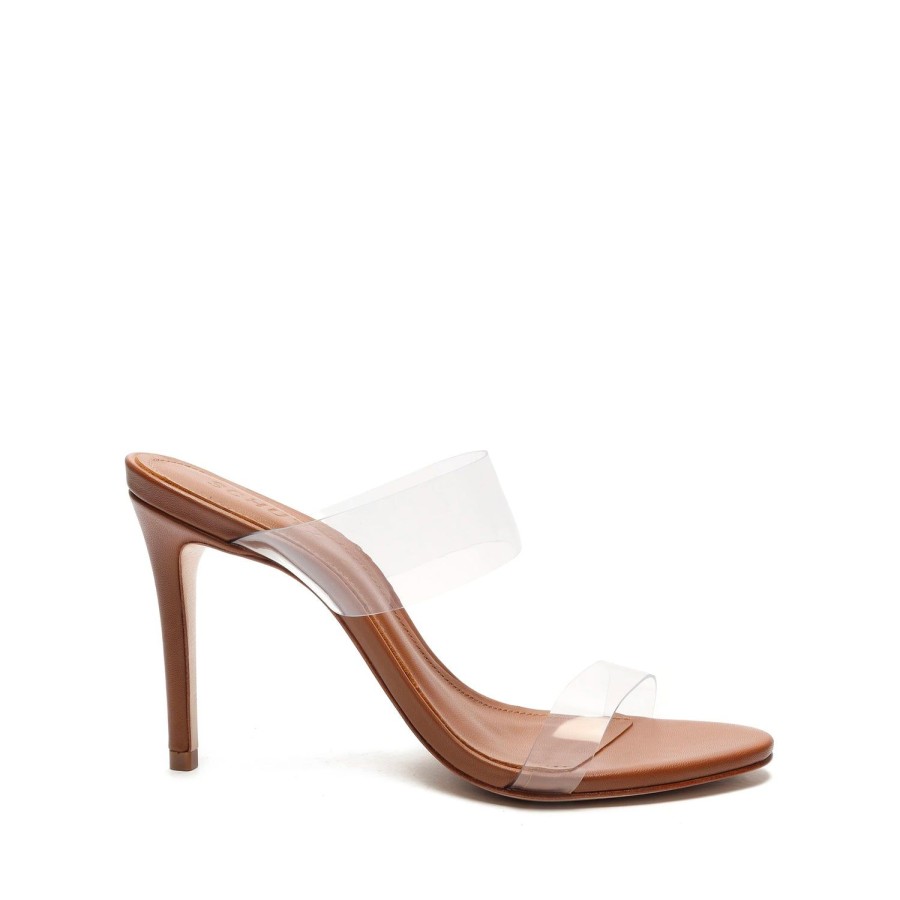 Sandals SCHUTZ | Ariella Sandal | Leather & Vinyl Clear Straps | Schutz Wood