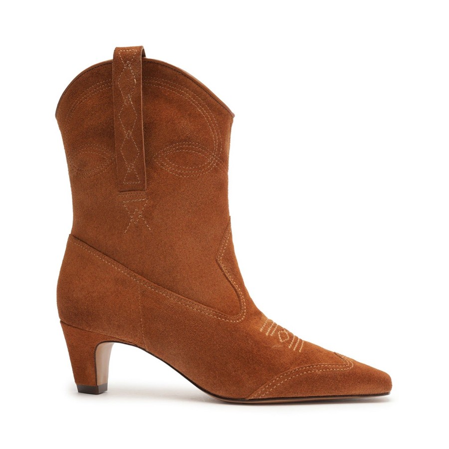 Boots SCHUTZ | Allie Cow Suede Bootie Honey Peach