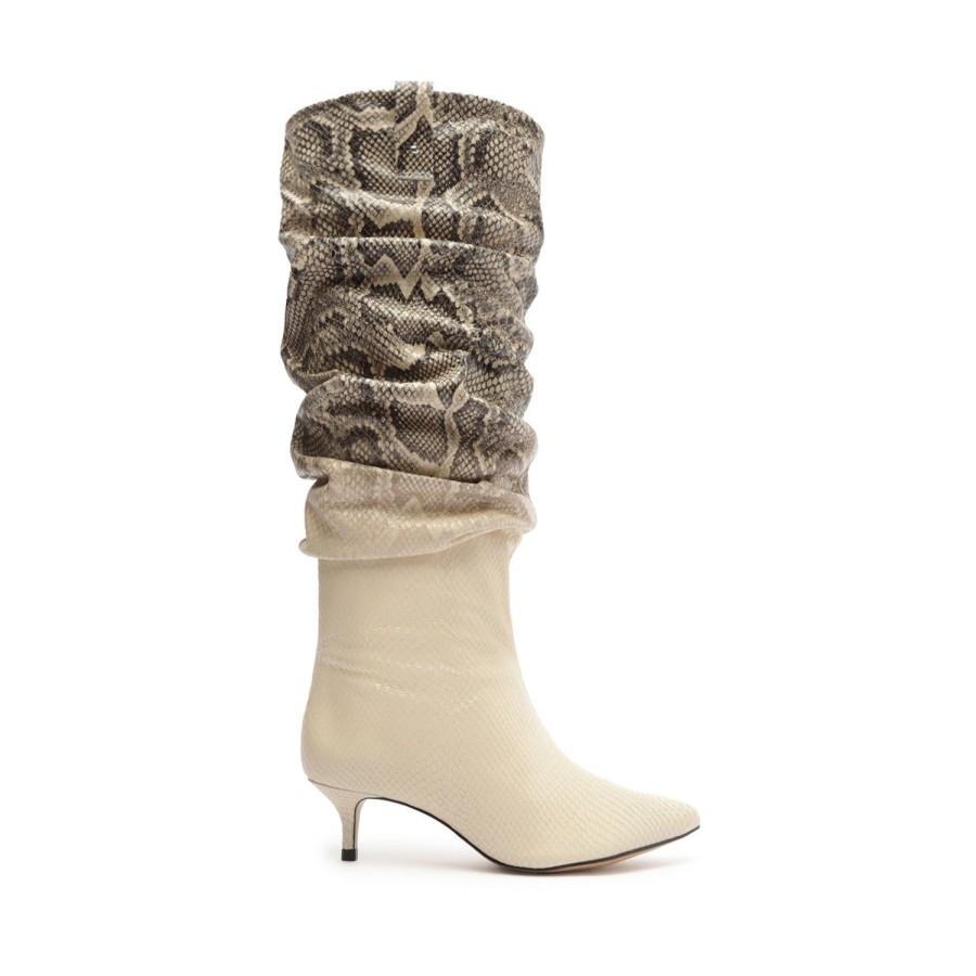 Boots SCHUTZ | Maryana Lo Slouch Snake Faded Boot Natural