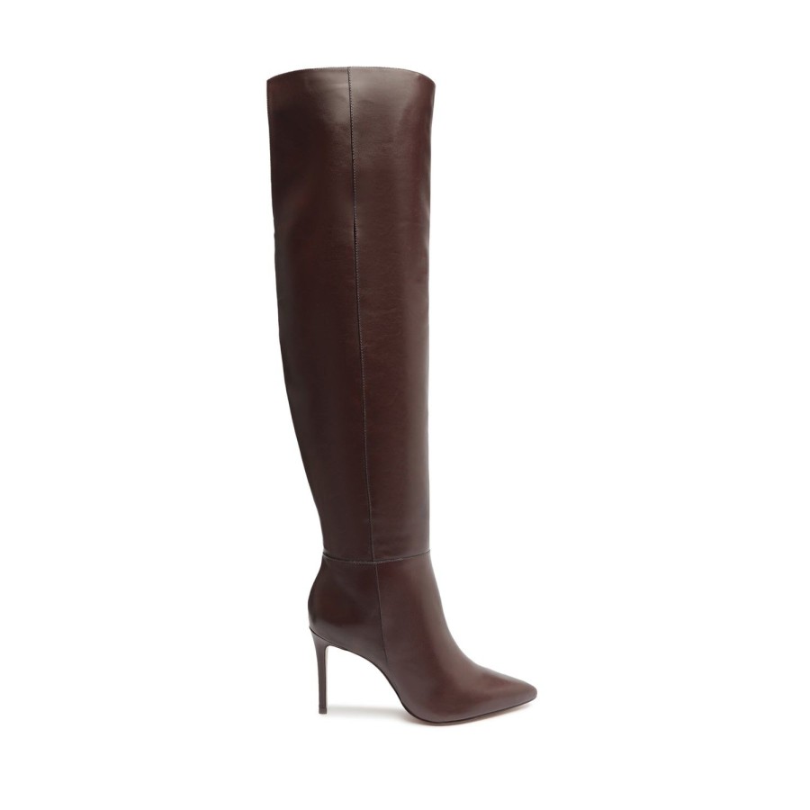 Boots SCHUTZ | Mikki Over The Knee Leather Boot Dark Chocolate