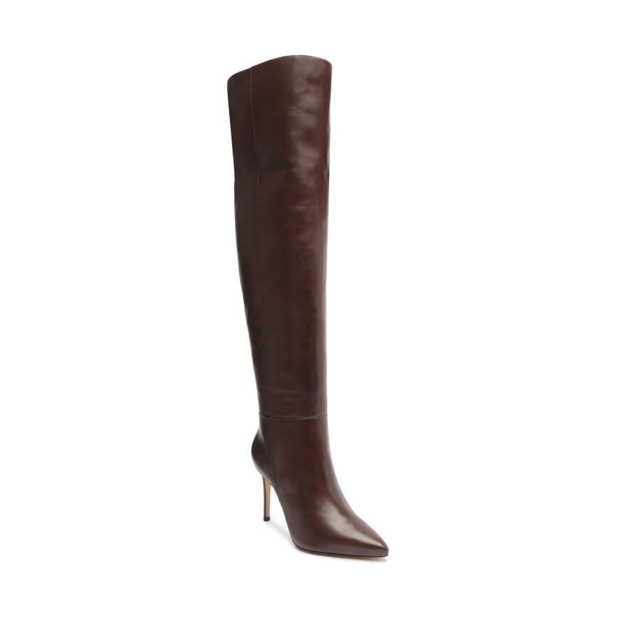 Boots SCHUTZ | Mikki Over The Knee Leather Boot Dark Chocolate