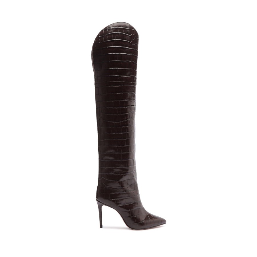 Boots SCHUTZ | Maryana Over The Knee Leather Boot Dark Chocolate