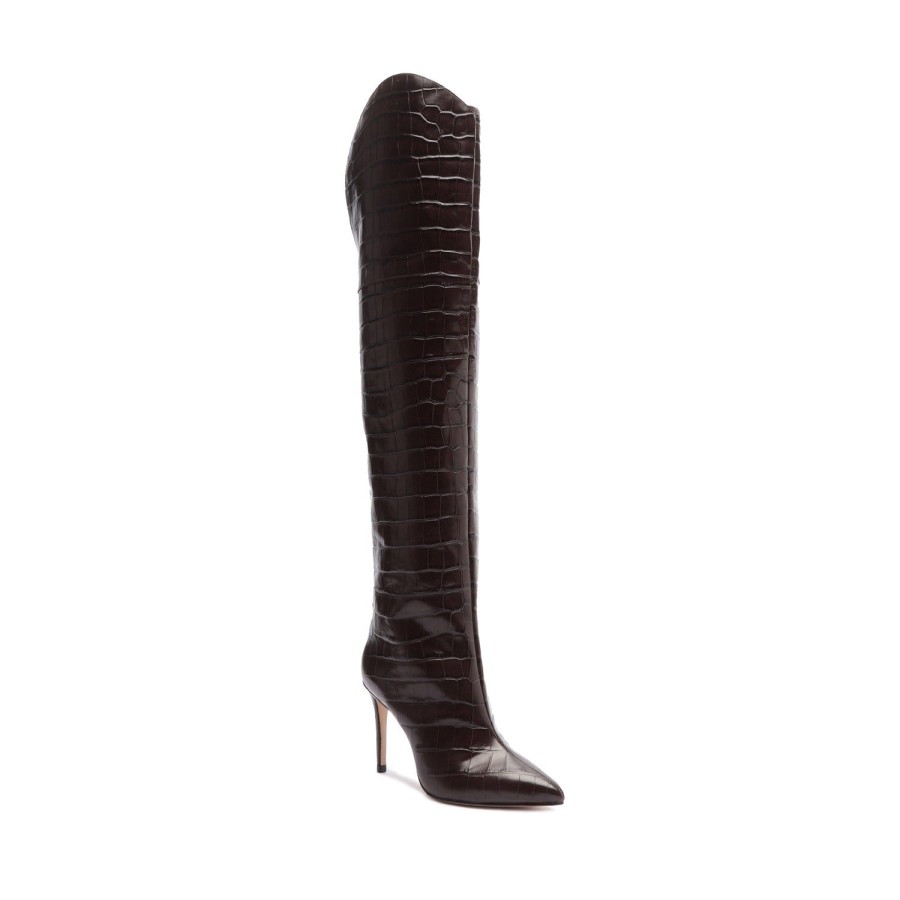 Boots SCHUTZ | Maryana Over The Knee Leather Boot Dark Chocolate