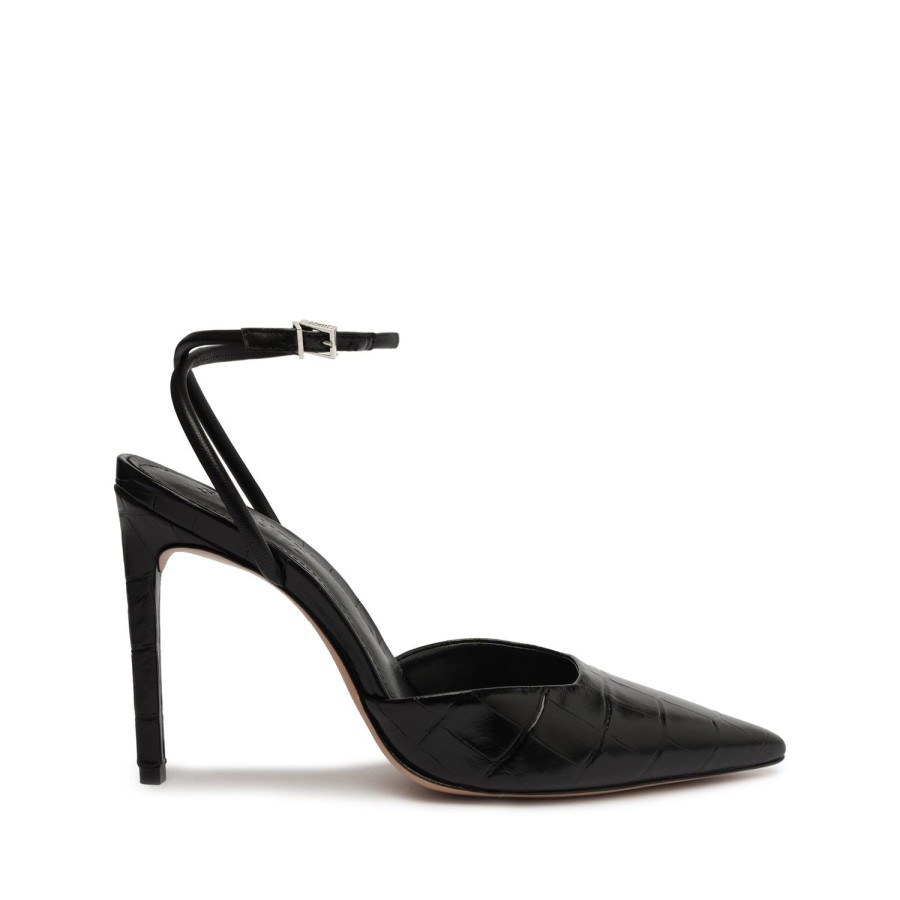 Pumps SCHUTZ | Deby Crocodile-Embossed Leather Pump Black